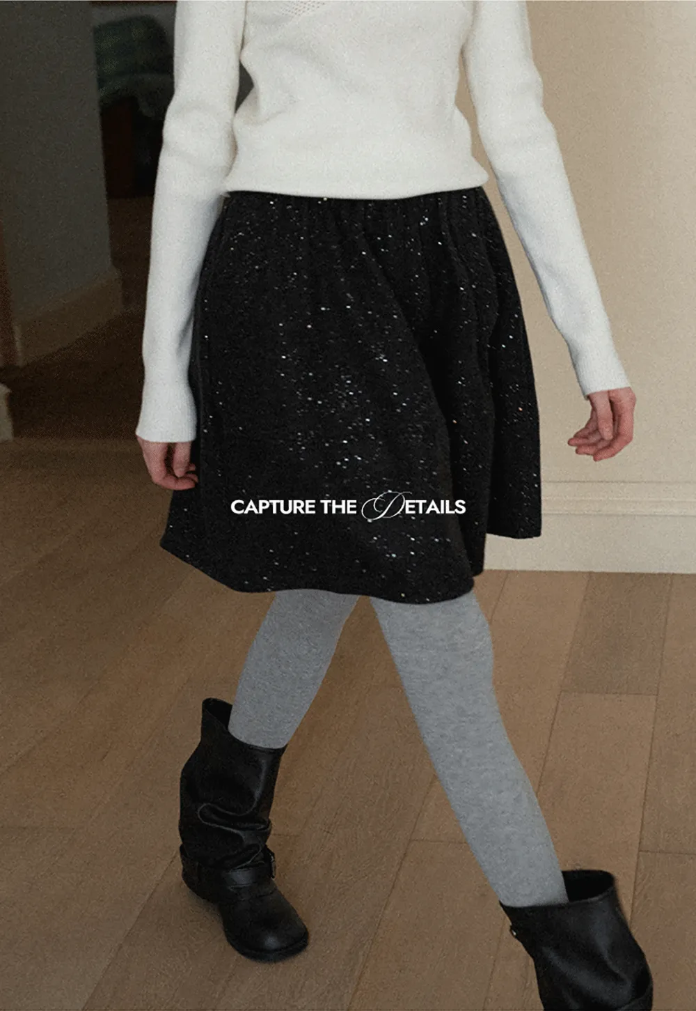 Sparkle Flare Skirt with Elastic Waist