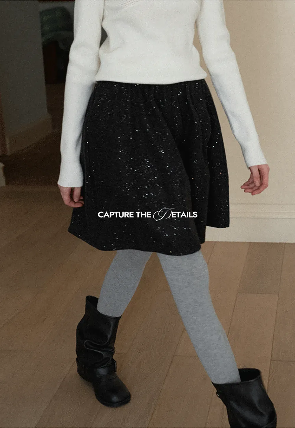 Sparkle Flare Skirt with Elastic Waist