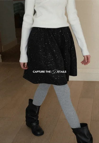 Sparkle Flare Skirt with Elastic Waist