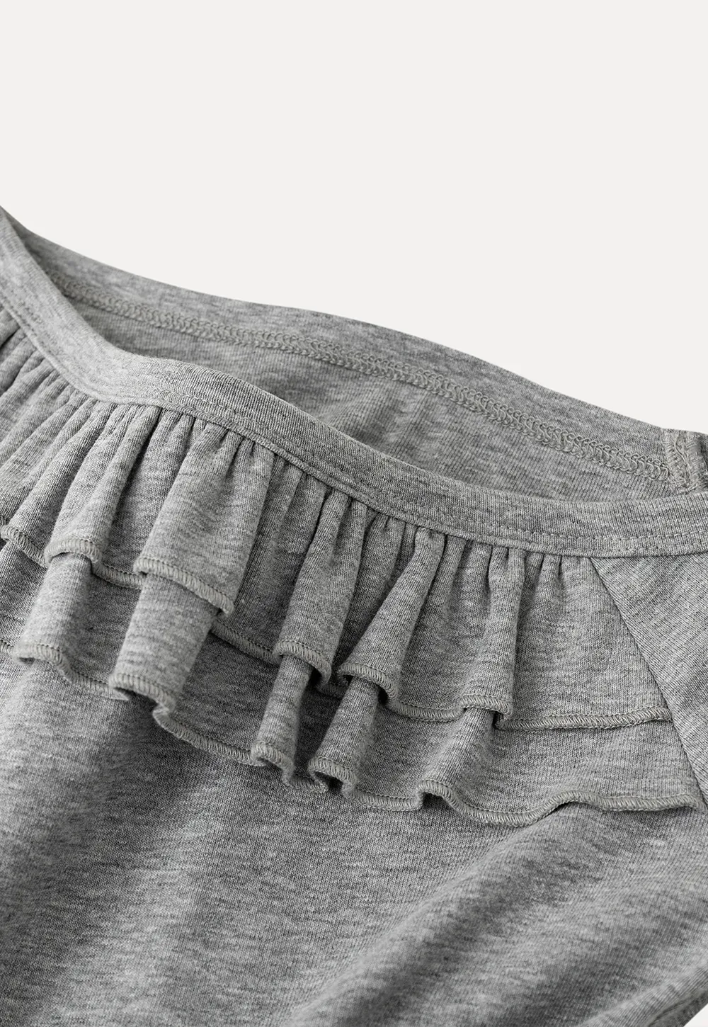 Off shoulder short sleeve top with ruffle detail