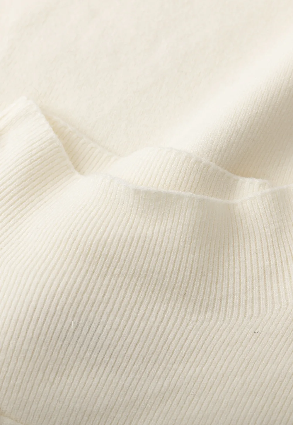 Elegant Off Shoulder Knit Sweater with Wave Detail