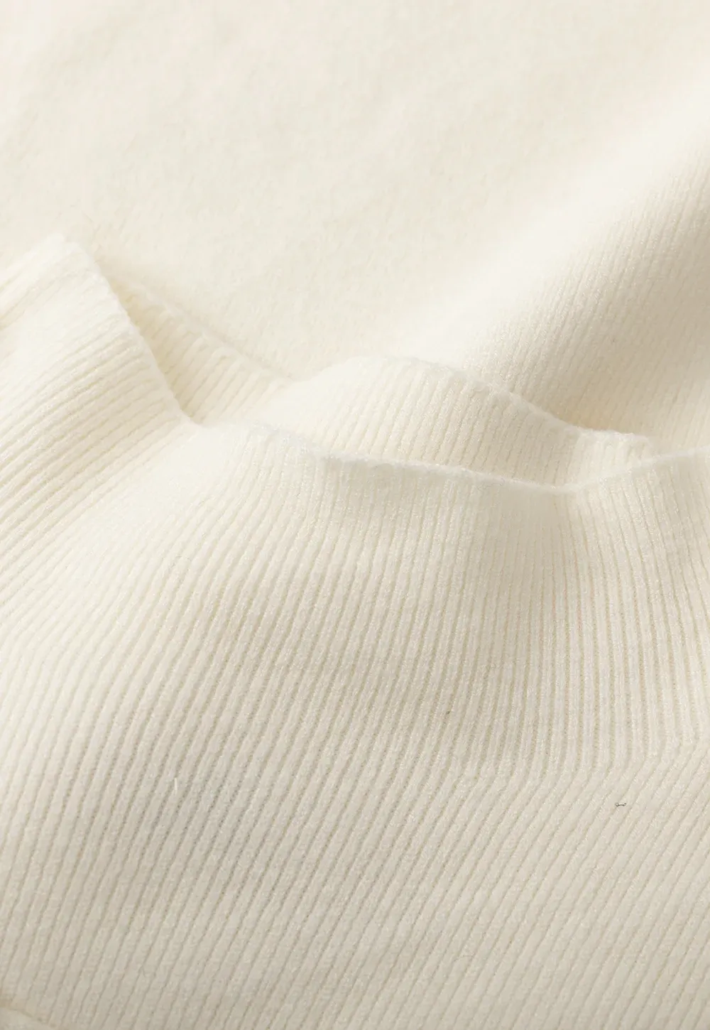 Elegant Off Shoulder Knit Sweater with Wave Detail