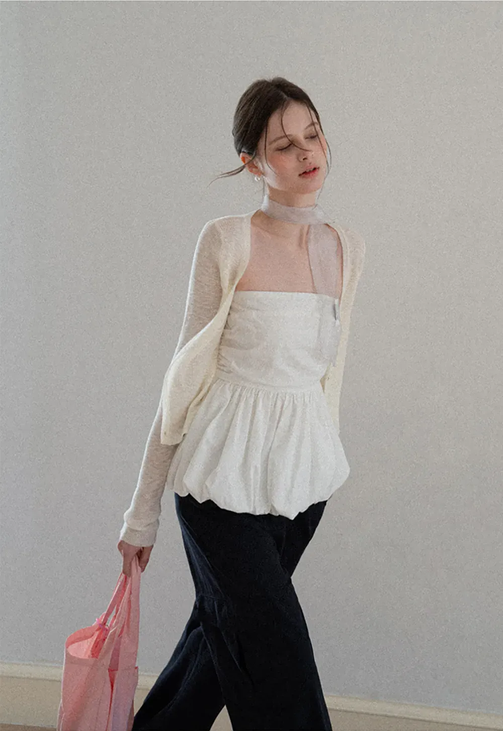 Smocked Waist Checkered Tank Top