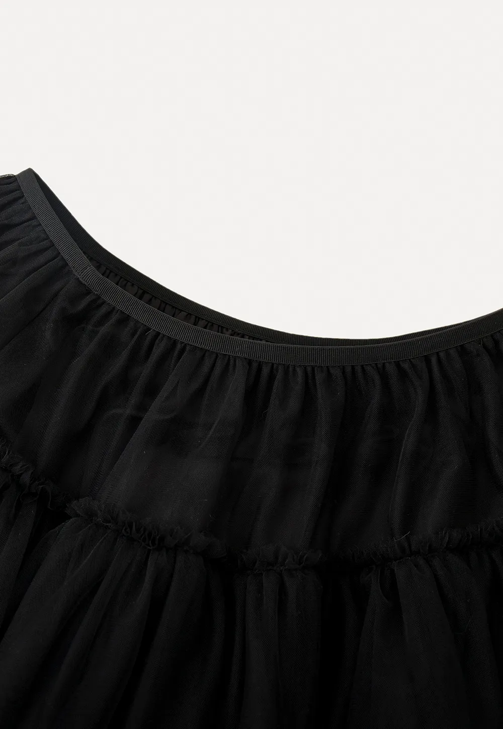 fluffy layered tulle skirt with elastic waistband