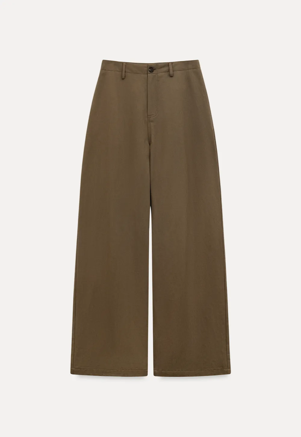 Wide leg casual pants with front pockets and relaxed fit