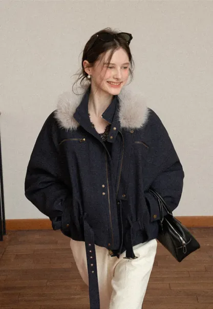 Stylish Fur-Collar Winter Jacket
