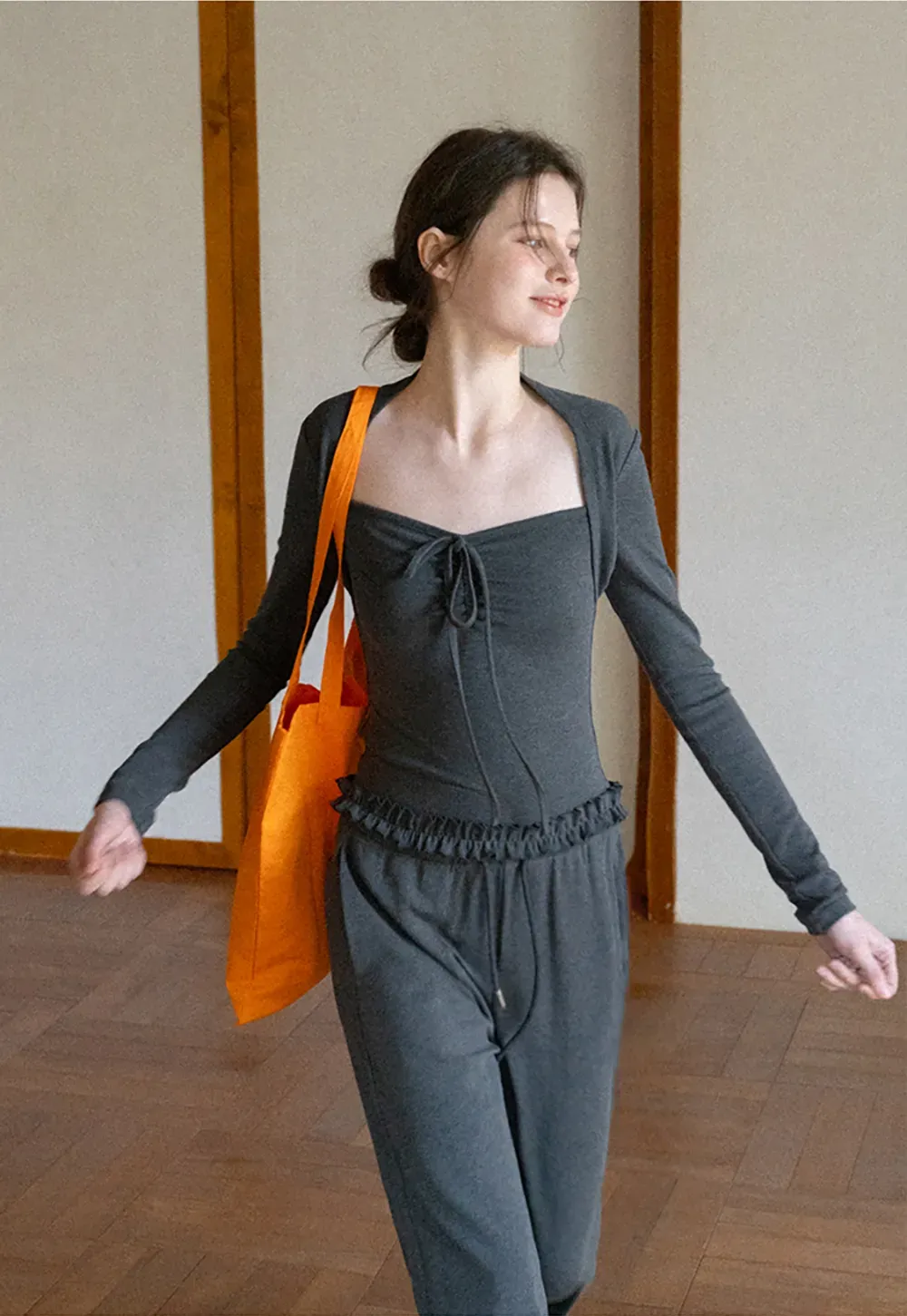 T shirt and casual pants with drawstring waist