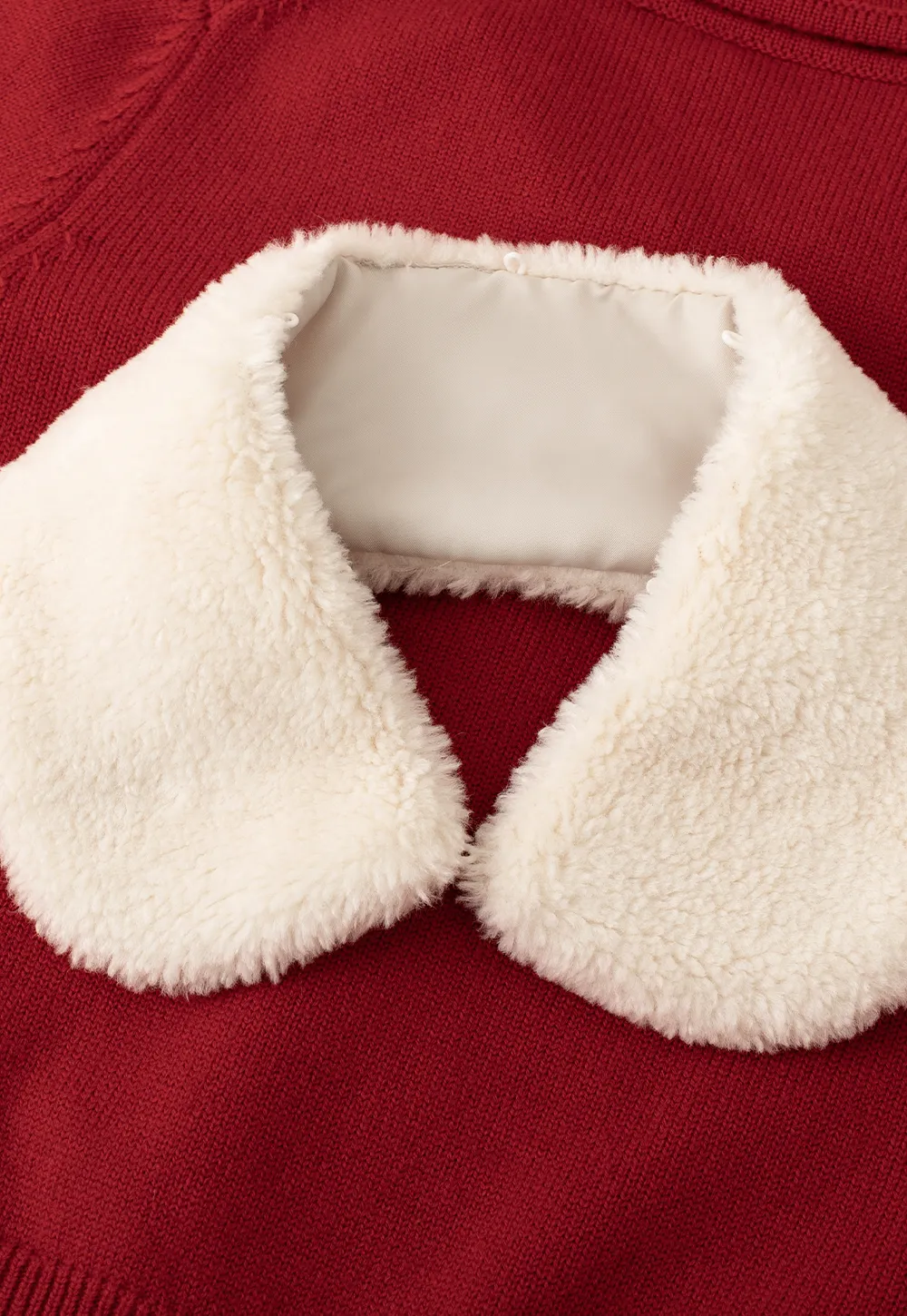 Soft Collar Knit Cardigan with Embroidery Design