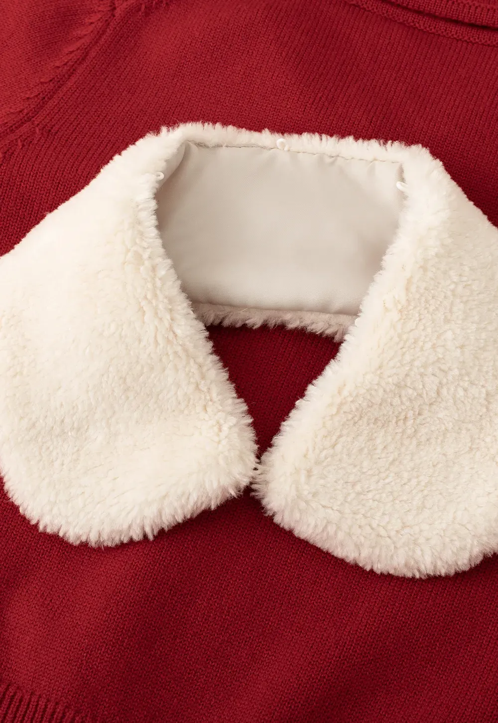 Soft Collar Knit Cardigan with Embroidery Design