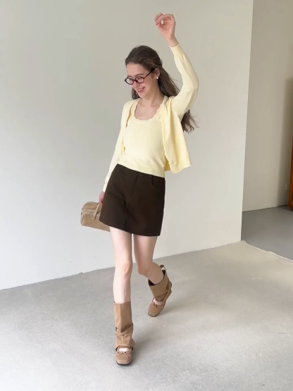 Eyelet Pattern Cardigan with Button Front