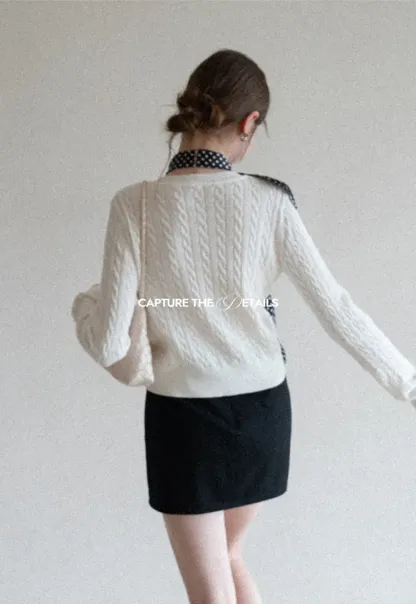 Cable Knit Long Sleeve Sweater Top