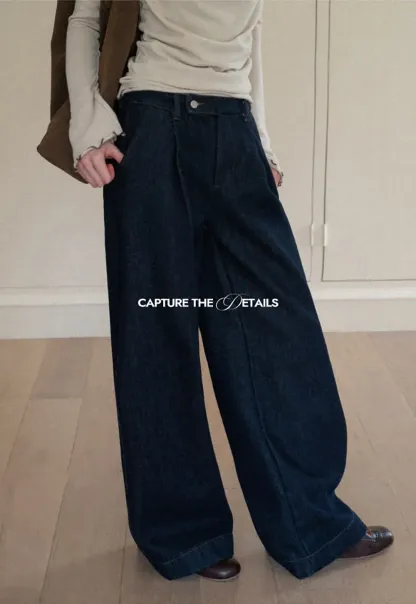 Dark Denim Wide-Leg Pants