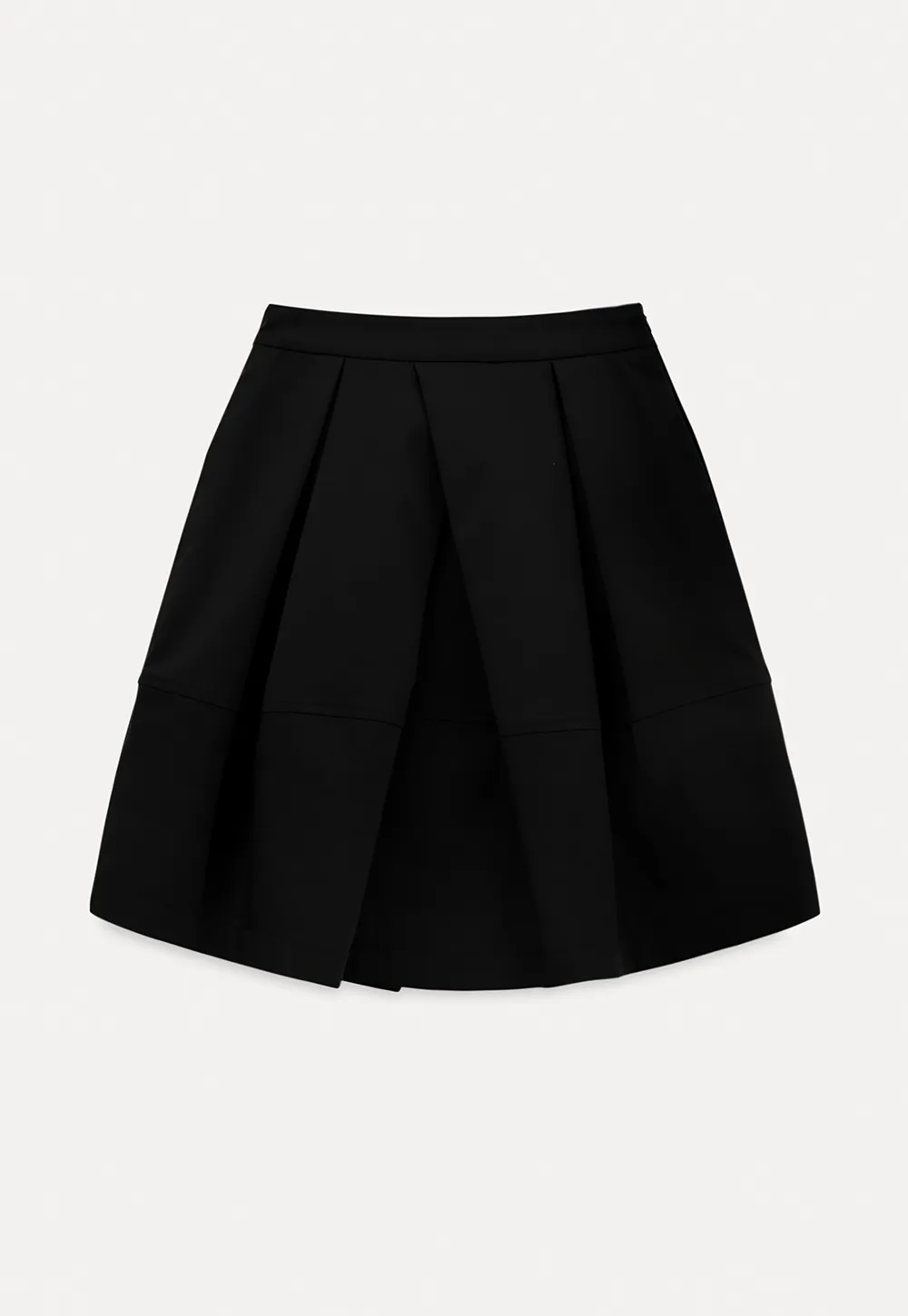 Pleated A Line Mini Skirt with Layered Design