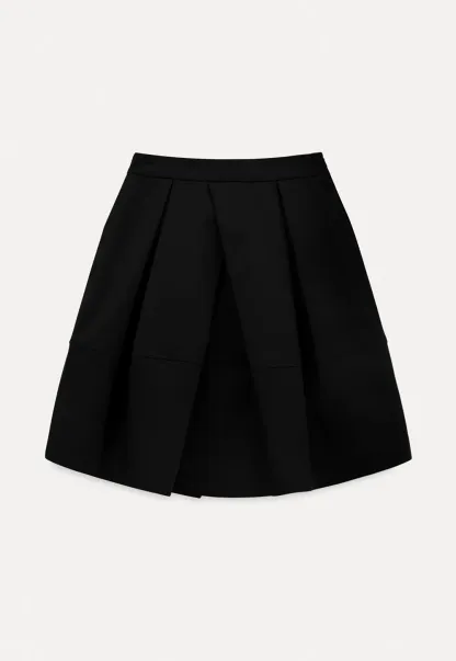Pleated A Line Mini Skirt with Layered Design