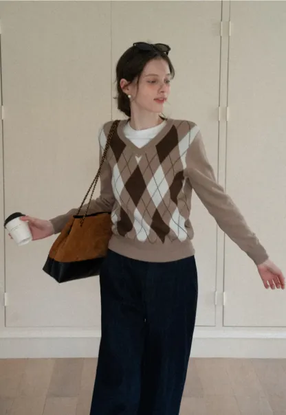 Red Knit Sweater with Shoulder Details