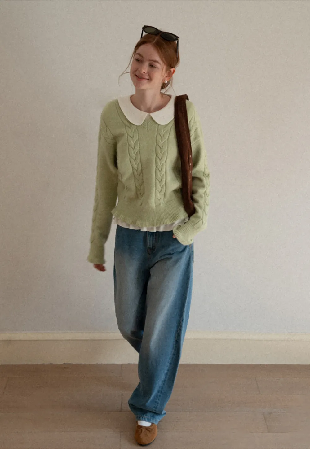 Women's Knit Sweater Round Neck Long Sleeve Casual Wear