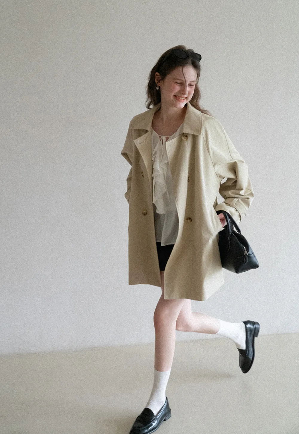 Elegant Double Breasted Short Jacket