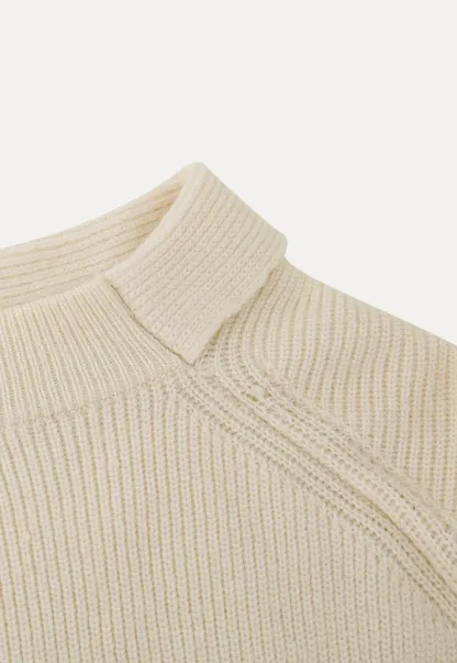 Modern Wrap Mock Neck Knit Top with Long Sleeves