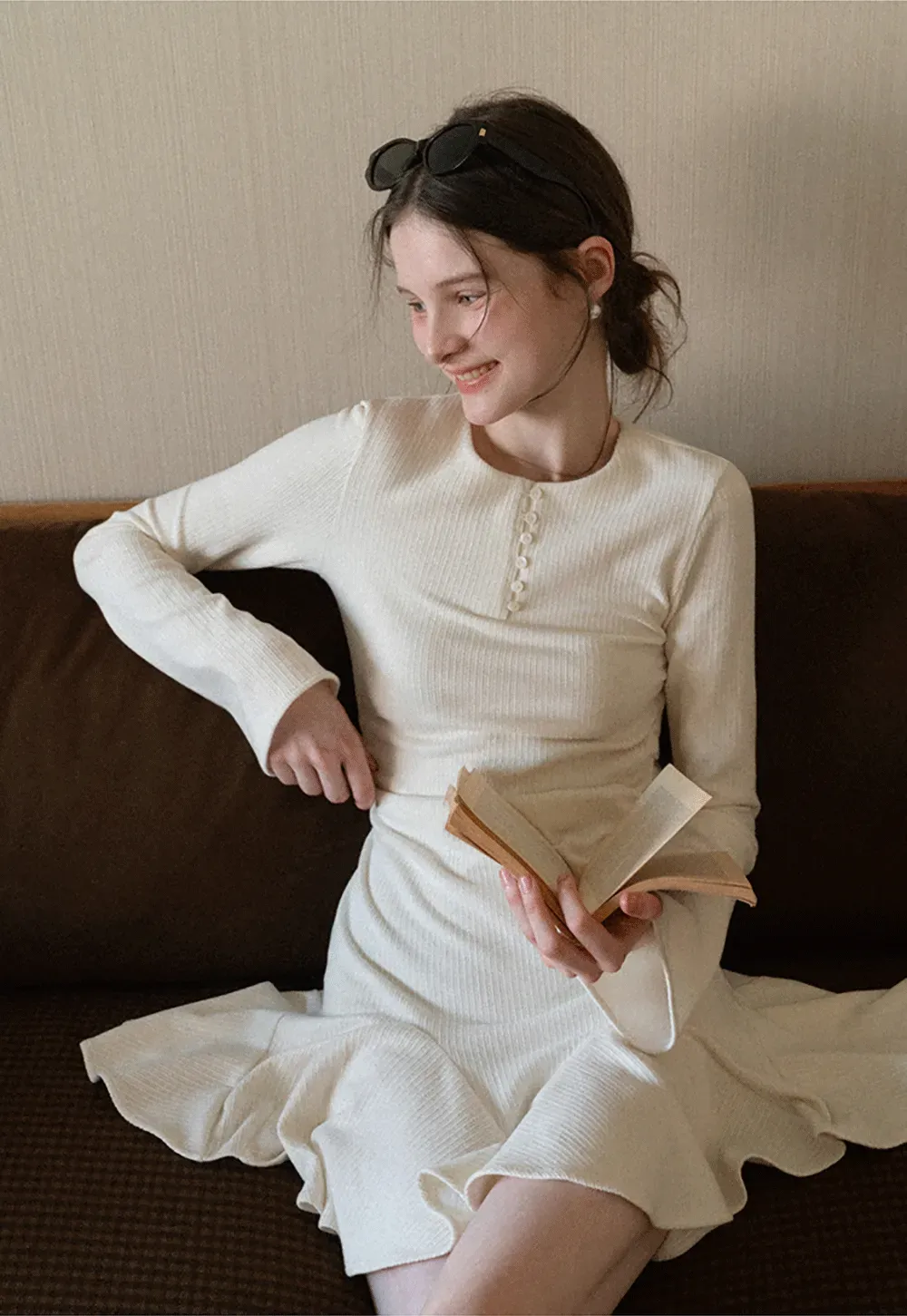 Elegant Flared Sleeve Mini Dress with Ruffle Hem