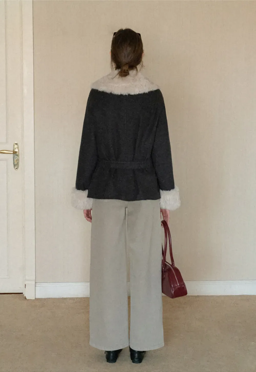 Wide leg high waist denim jeans with belt loop design