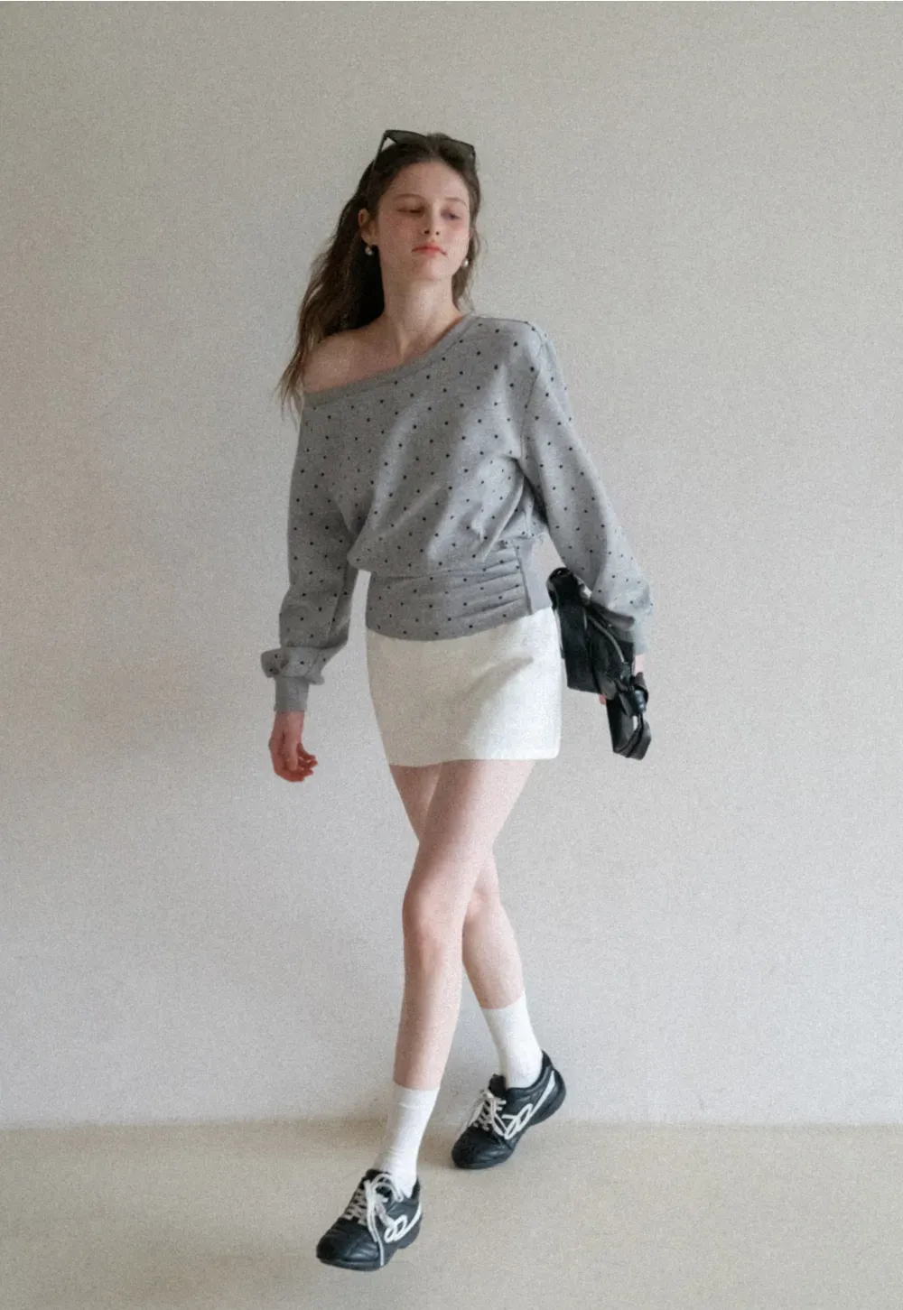 asymmetric sleeve casual sweater top