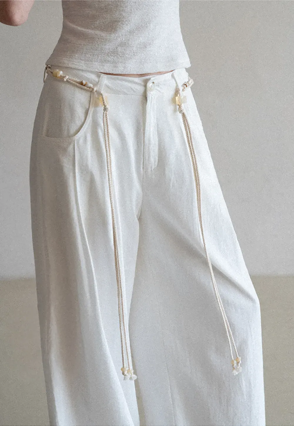 Casual Pants with Wide Legs and Pleats