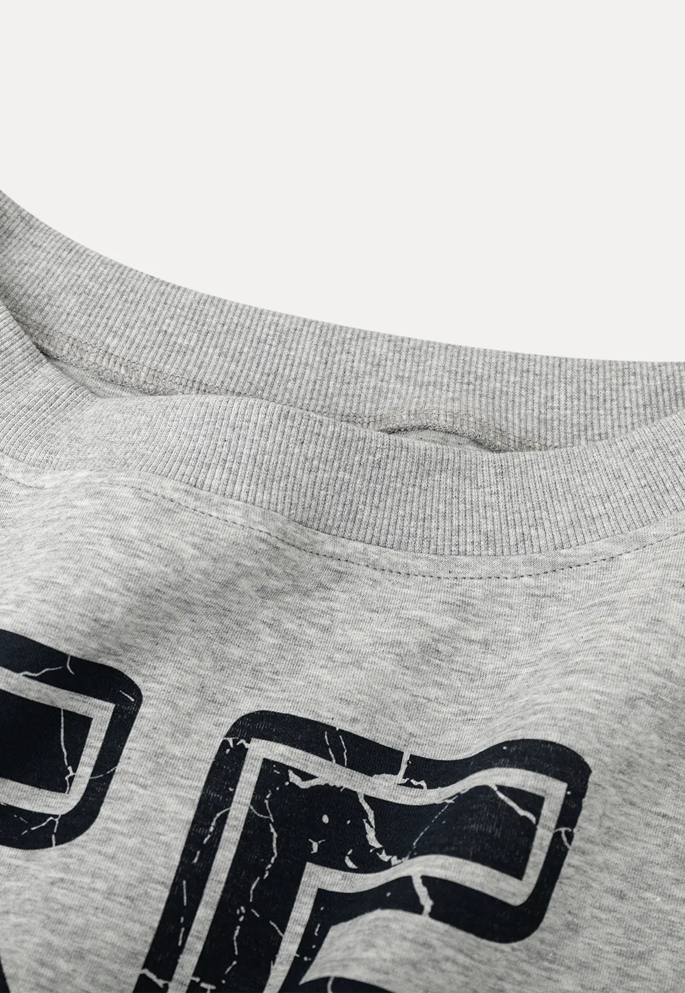 Off Shoulder Sweatshirt with Number Print