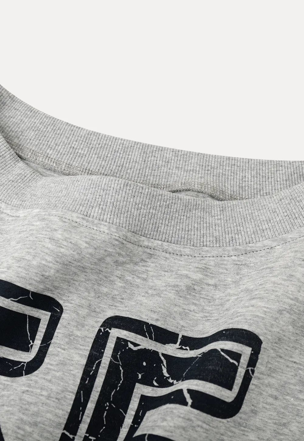 Off Shoulder Sweatshirt with Number Print