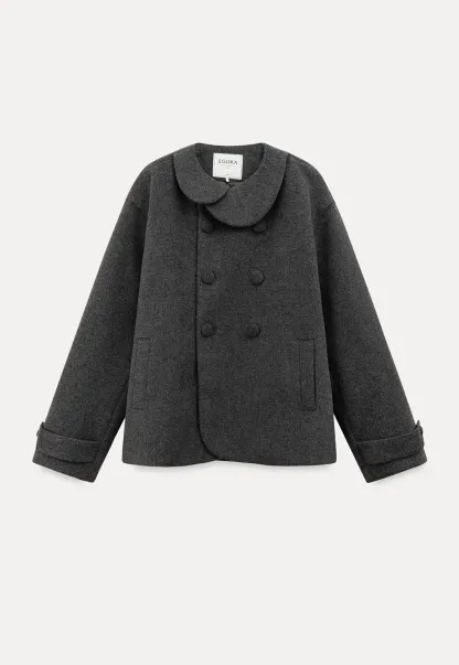 Elegant Wool Jacket for Women Simple Design Warm Coat