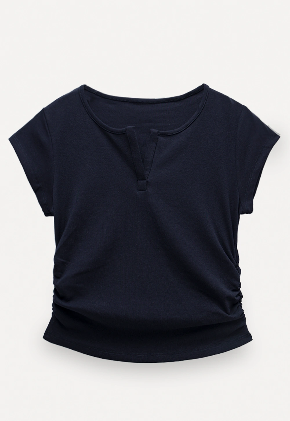 V-Neck Ruched Side Top