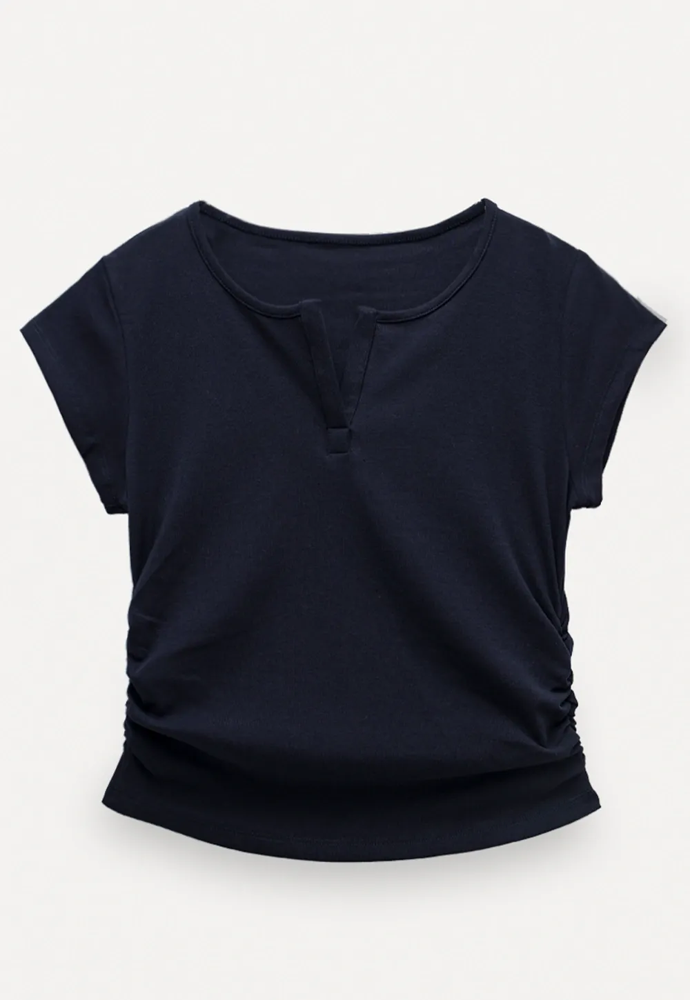 V-Neck Ruched Side Top