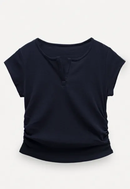 V-Neck Ruched Side Top