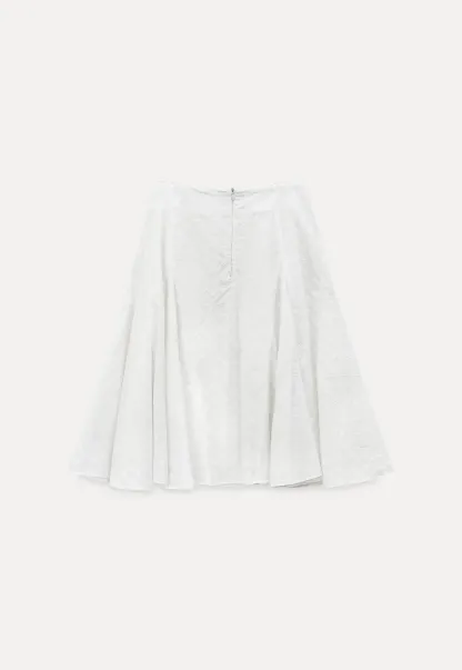 Flared pleated skirt with subtle texture