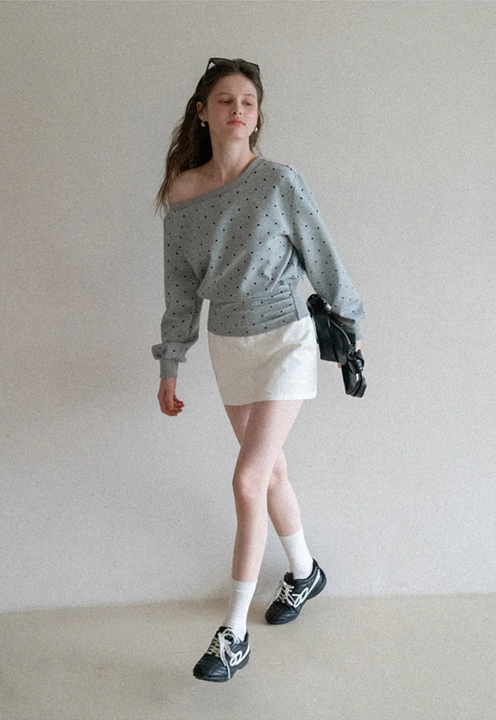 A-line mini skirt with clean lines and simple design