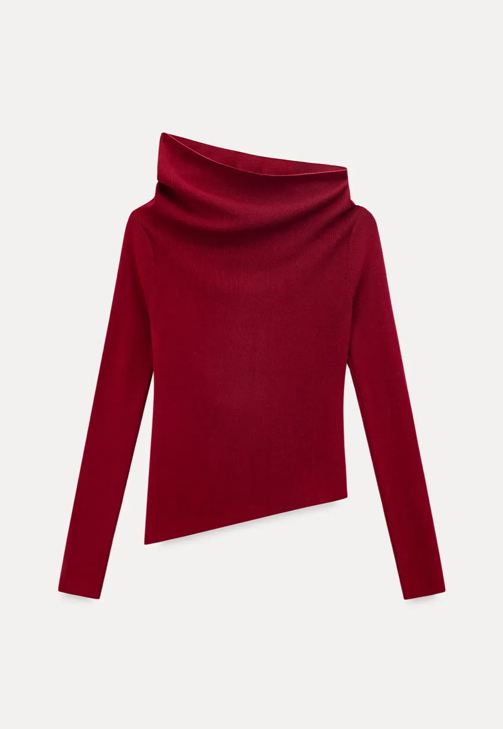 Elegant Off Shoulder Knit Top with Asymmetrical Design