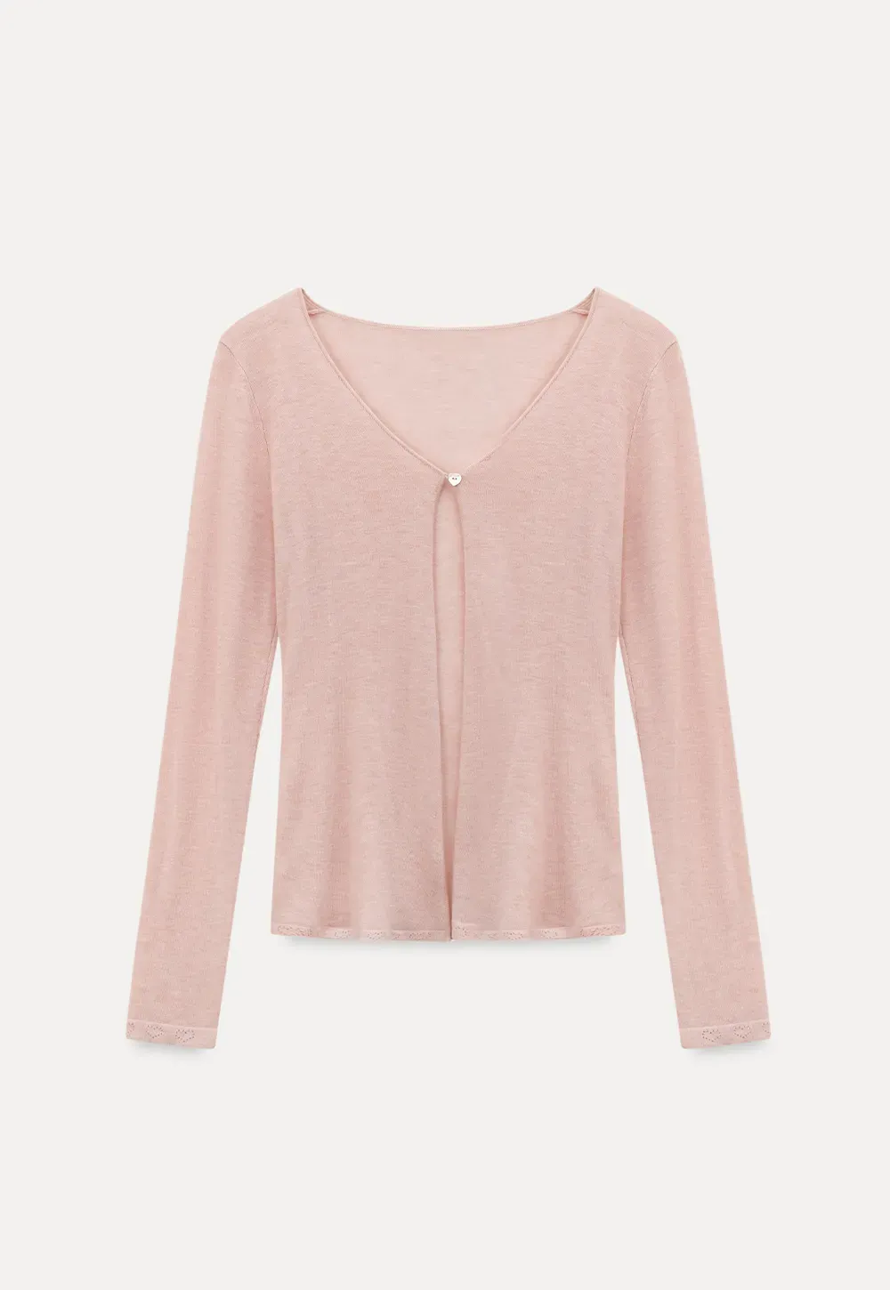 Woolen knit sweater with tie front and floral tank top