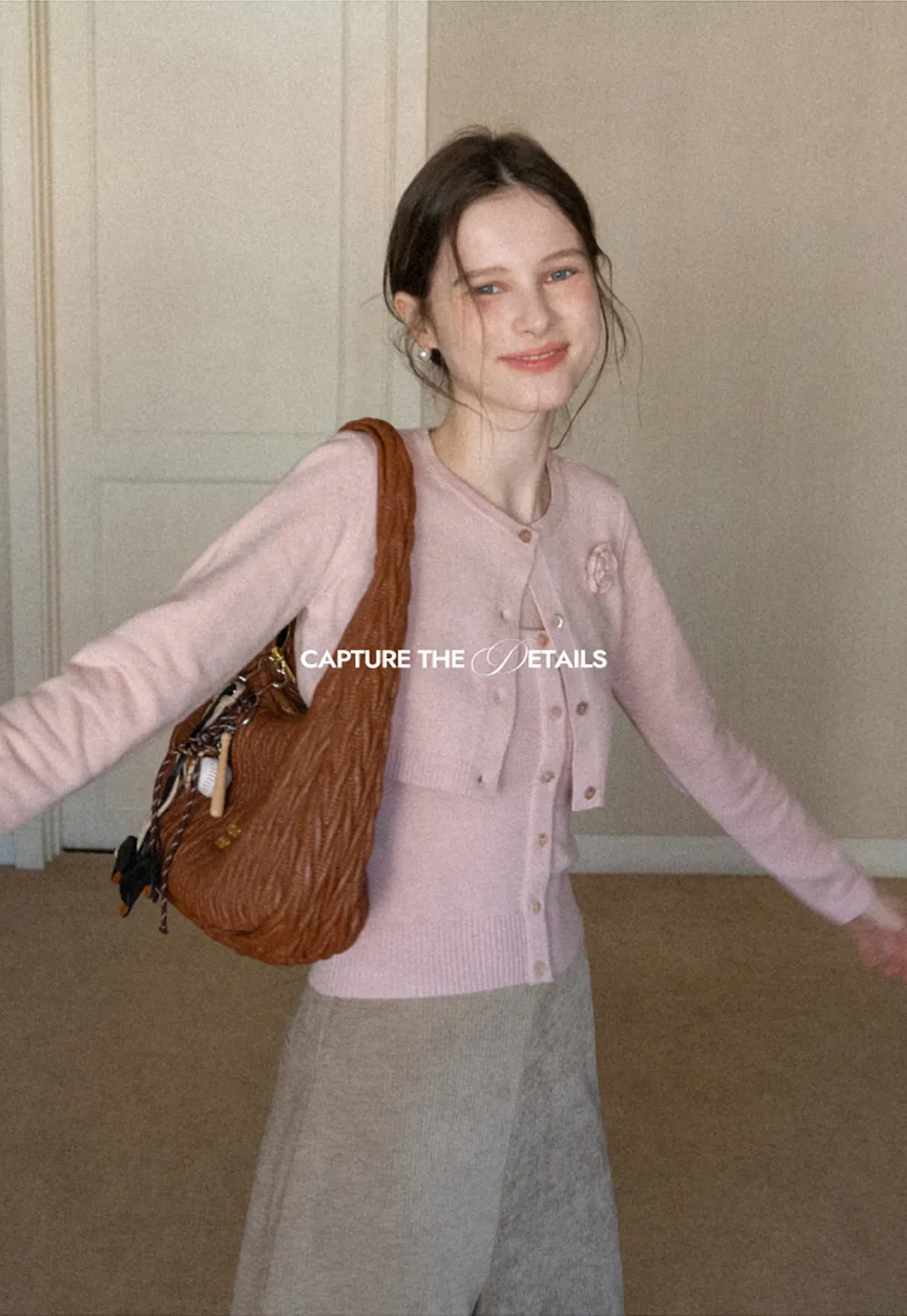 Elegant Knit Cardigan with Button Detail and Tank Top Set