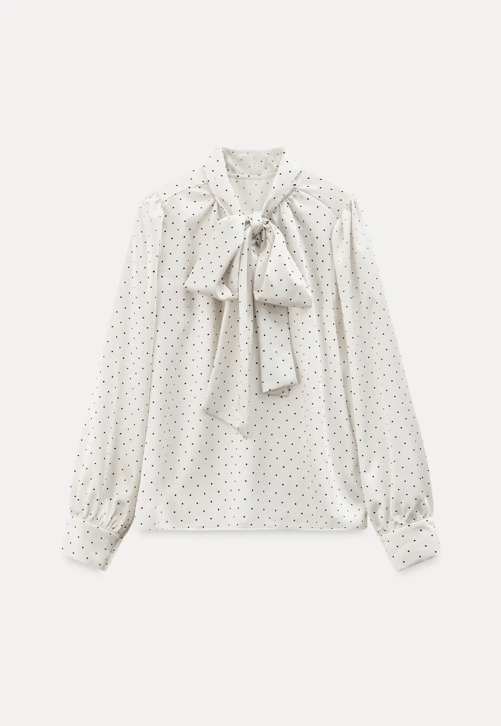 Elegant blouse with bow collar and long sleeves