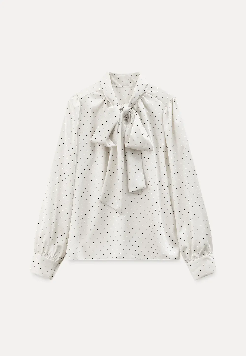 Elegant blouse with bow collar and long sleeves