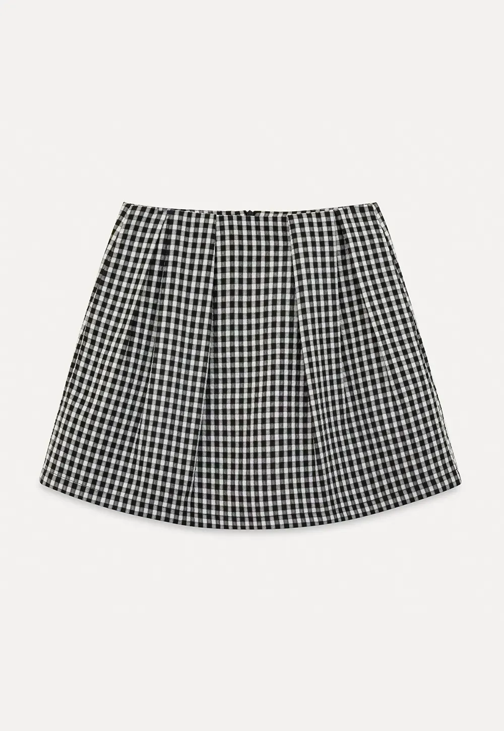 Plaid skirt with pleats and ruffled top