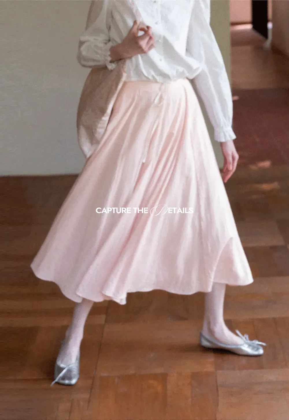 Flowy Pleated Midi Skirt with Drawstring Waist