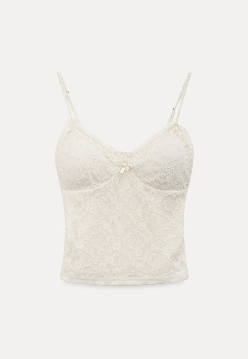 Lace Trimmed Camisole with Thin Straps