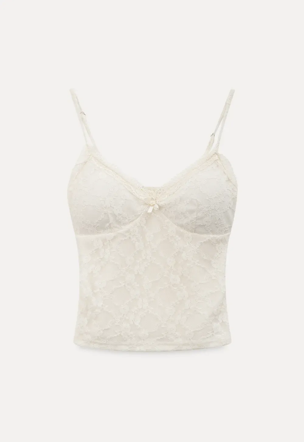 Lace Trimmed Camisole with Thin Straps