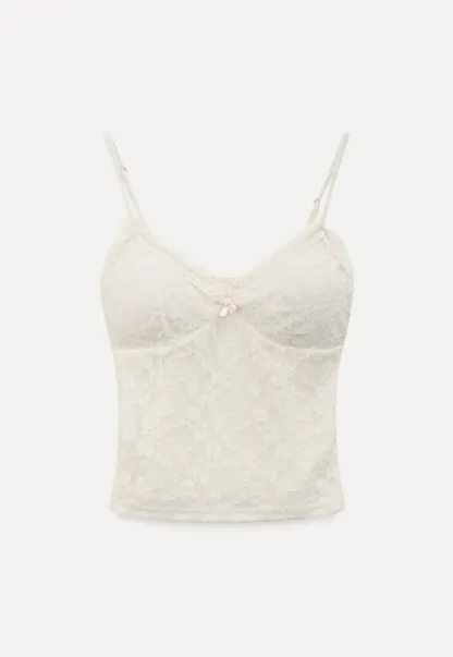 Lace Trimmed Camisole with Thin Straps