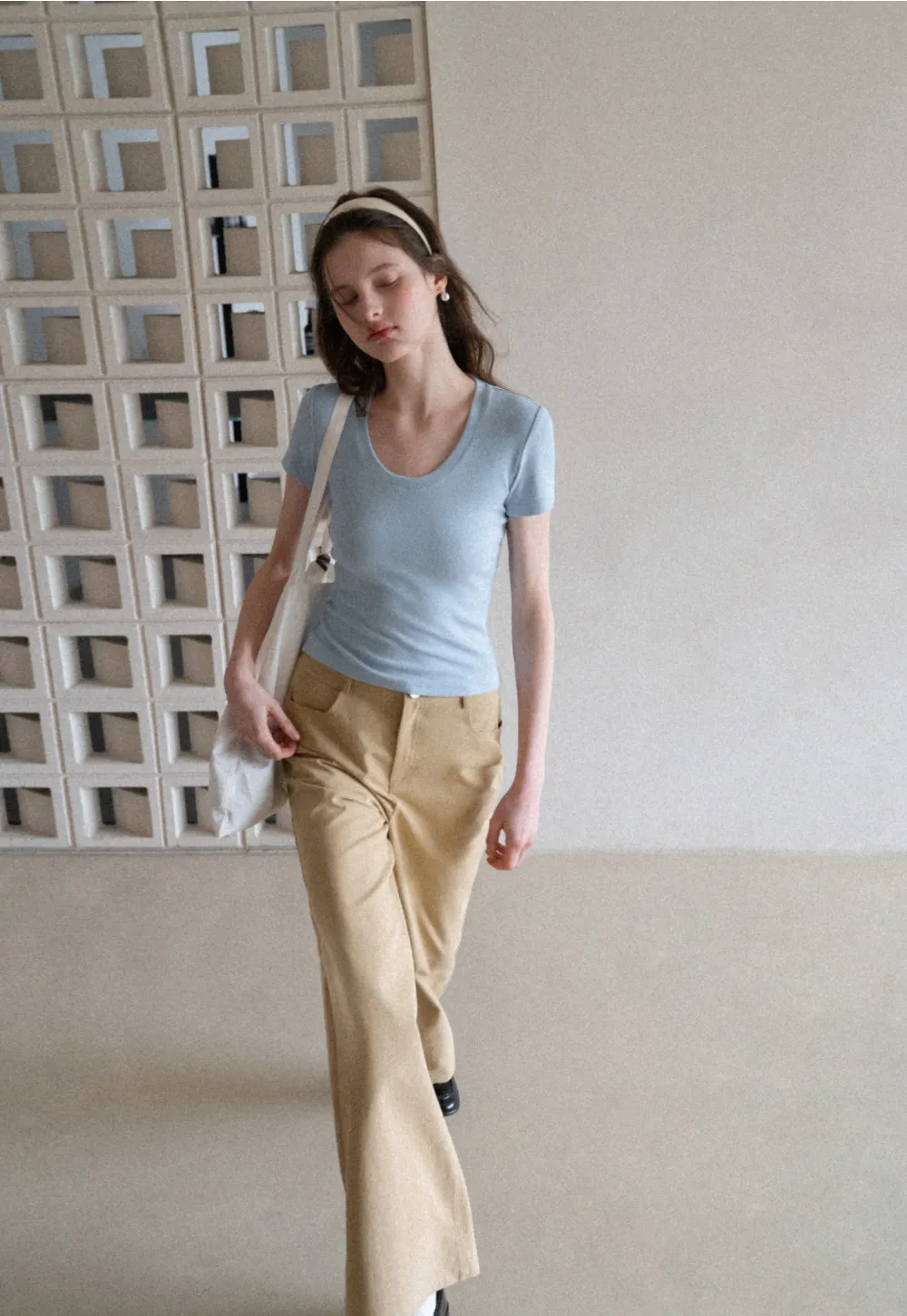 Wide Leg Casual Pants with Back Pockets