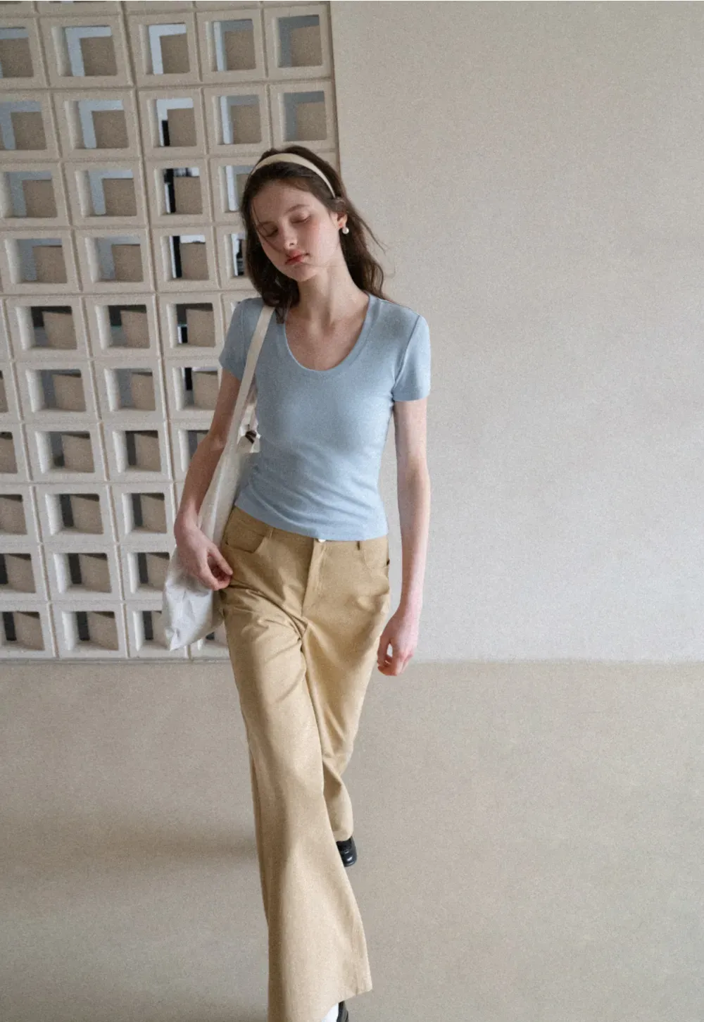 Wide Leg Casual Pants with Back Pockets