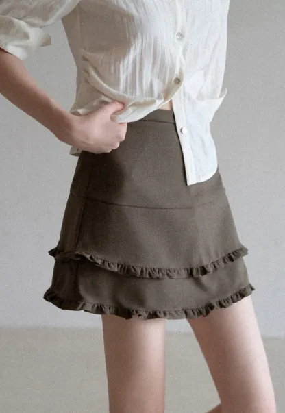 Tiered Ruffle Mini Skirt