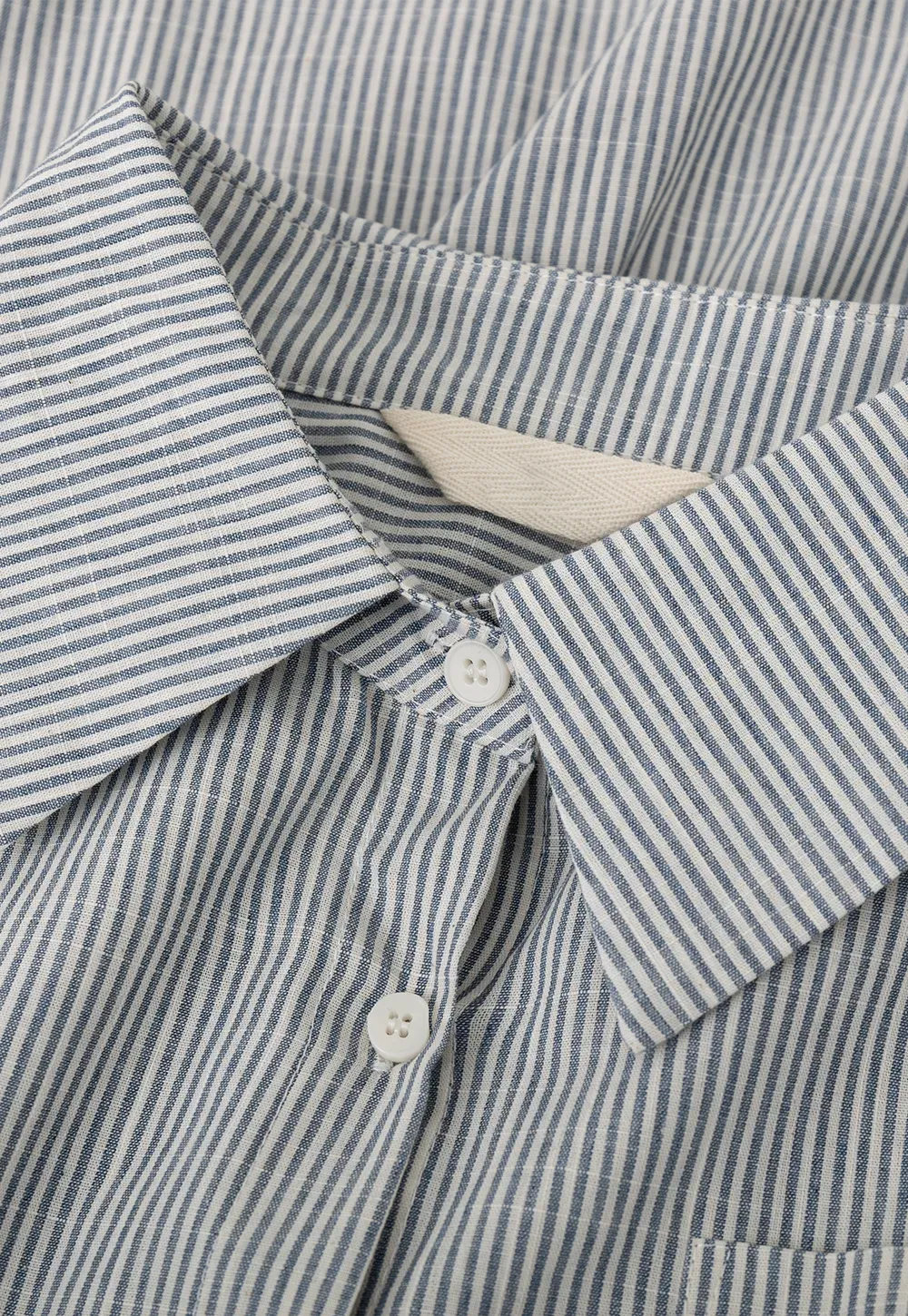 Striped Shirt with Belt and Lace Trim Tank Top