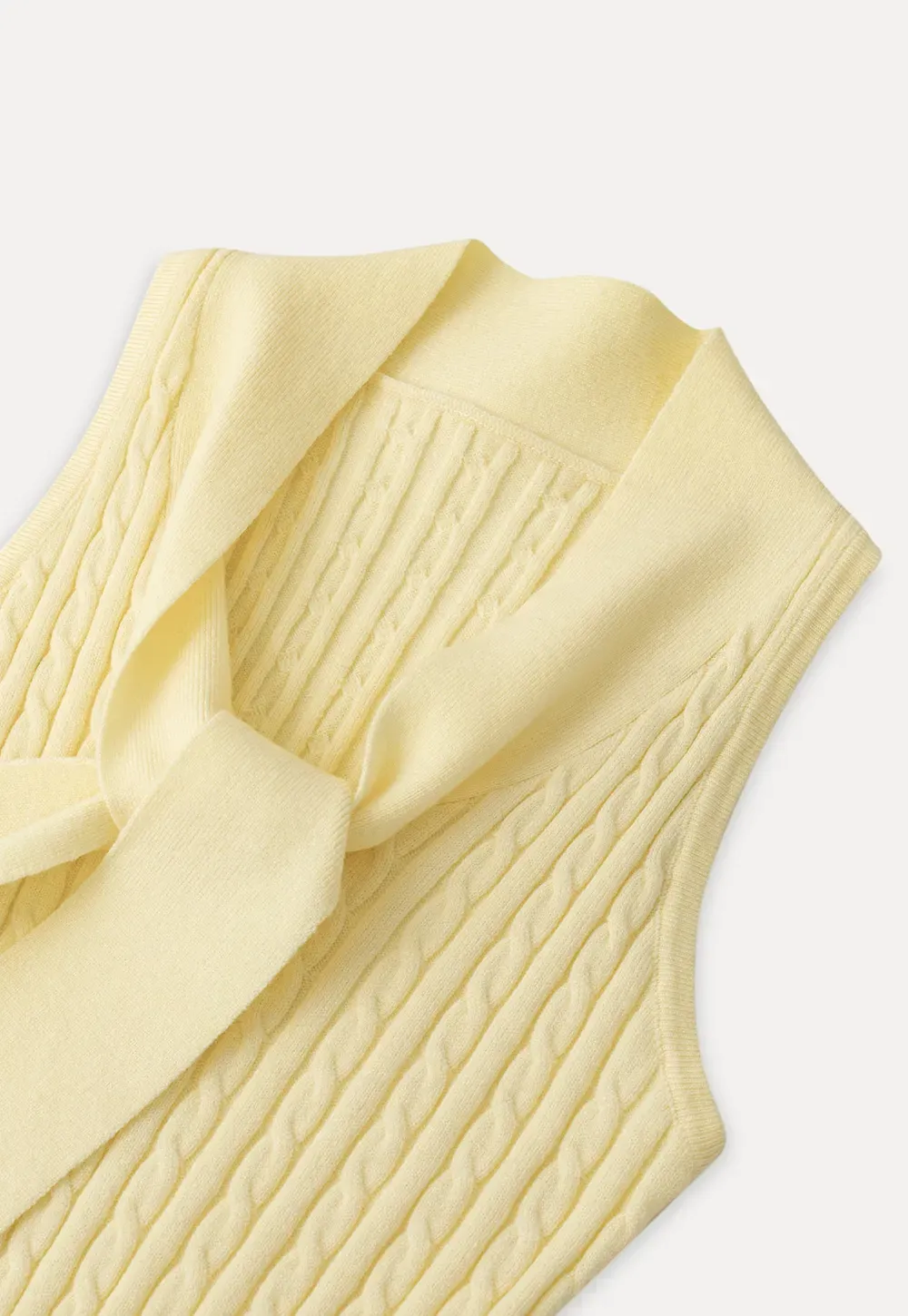 Knit Sleeveless Top with Front Bow Detail