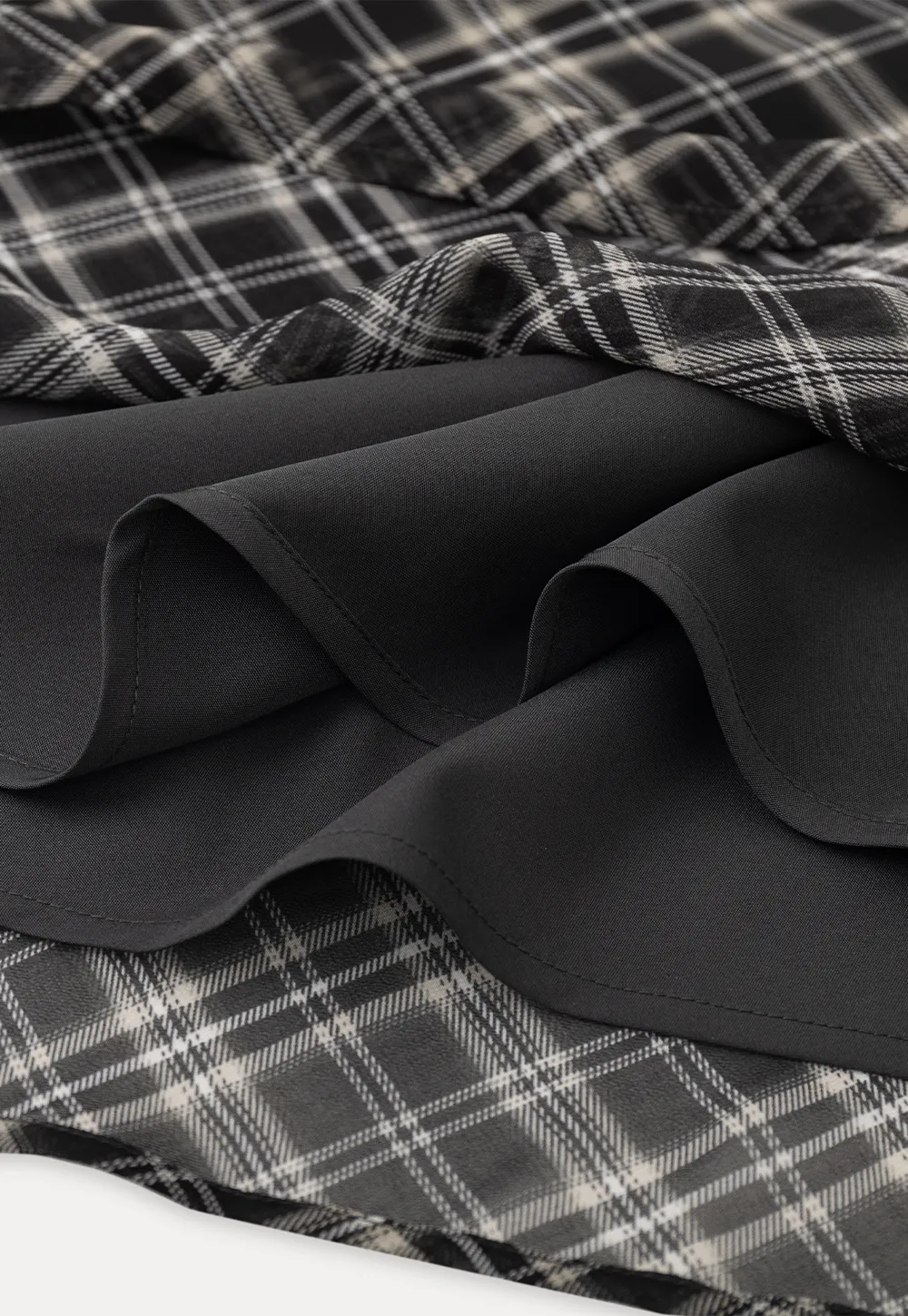 Plaid Skirt with Flowy Hem Design